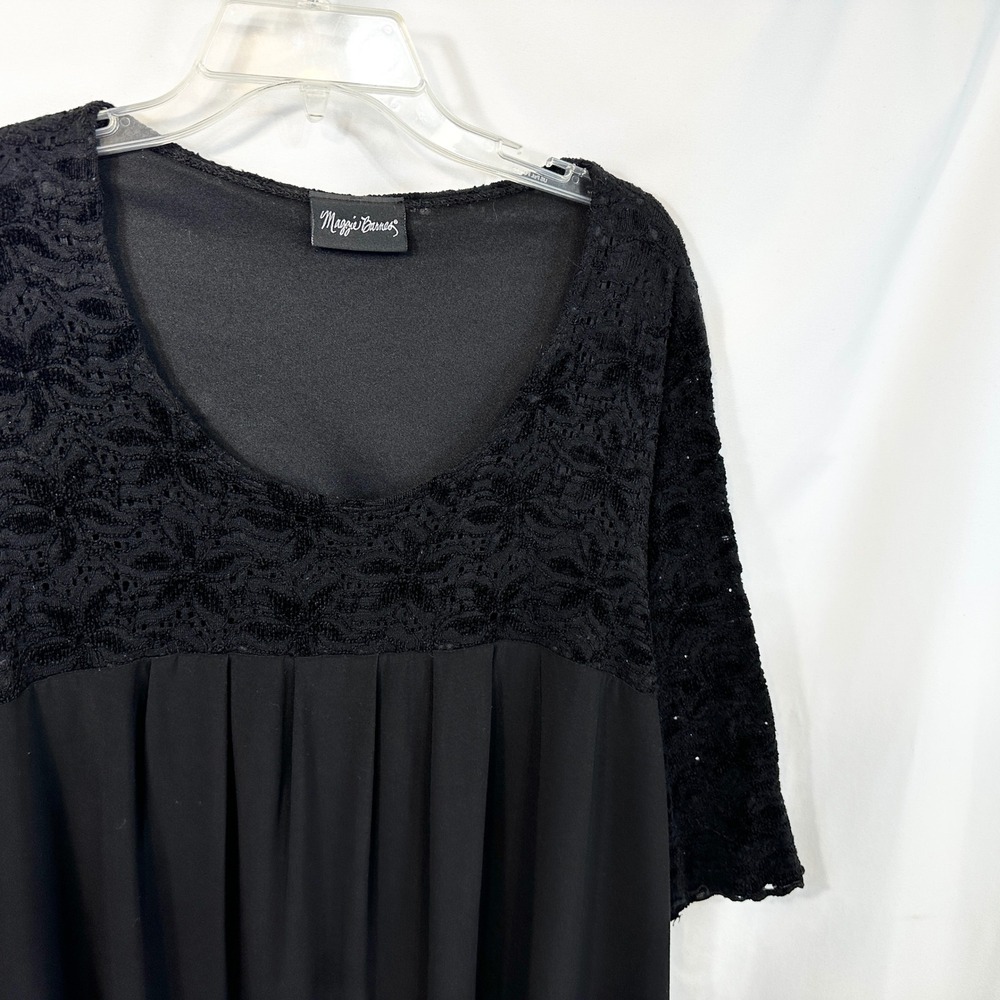 Maggie Barnes 22/24W Top Black Lace Yoke Whimsigoth Witchy Goth Grunge 1154 - Picture 4 of 7